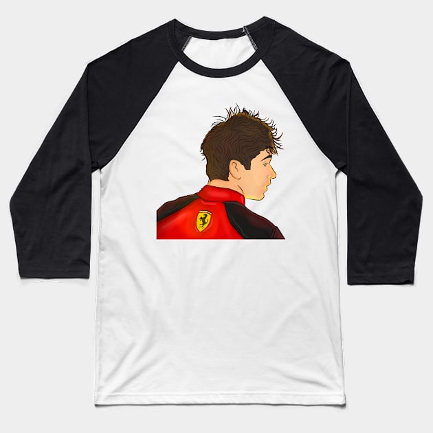 Charles Leclerc 16 Ferrari Baseball T-Shirt by artistbarcagirl